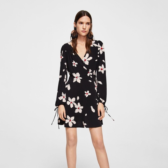 mango floral wrap dress